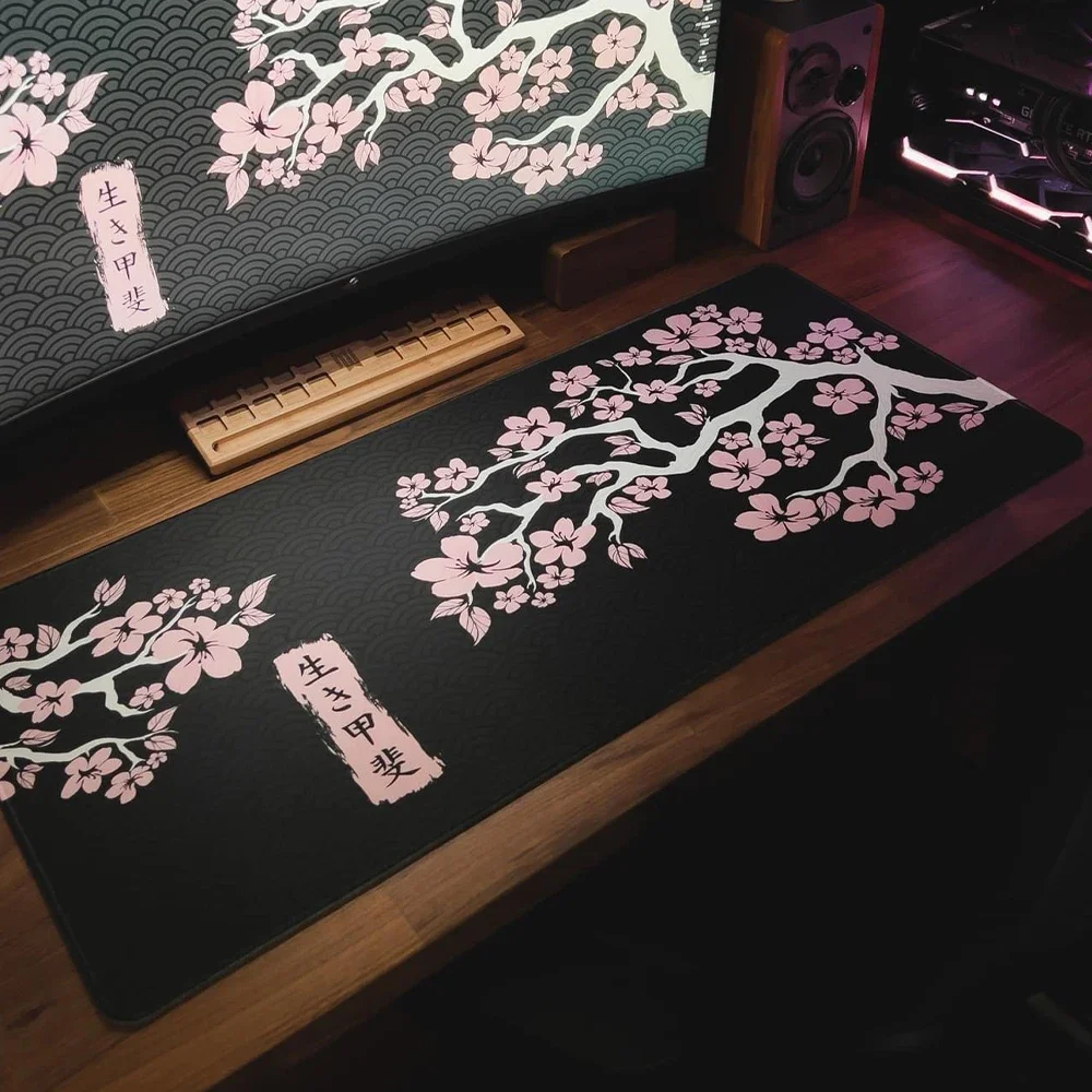 Gaming Accessories White - Nhật Bản Sakura Mousepad Kawaii Đen