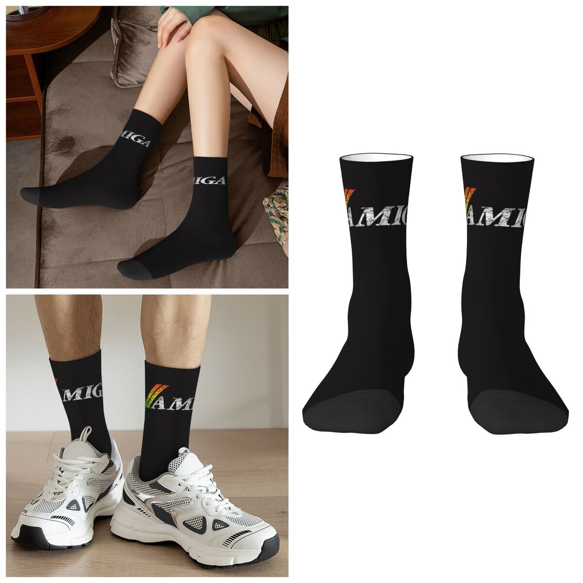 Youtube Gaming Accessories - Amiga Gaming Socks Harajuku Sweat Absorbing