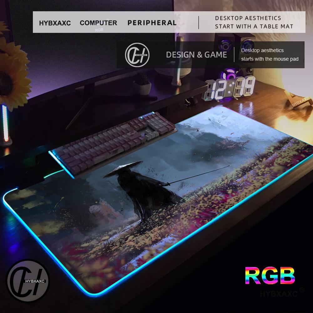 Gaming Accessories Companies - RGB Samurai Warrior Mouse Pad Gamer