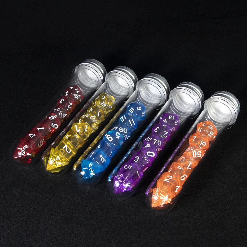 Transparent Polyhedral Dice Se - đánh giá và giá Youtube Gaming Accessories