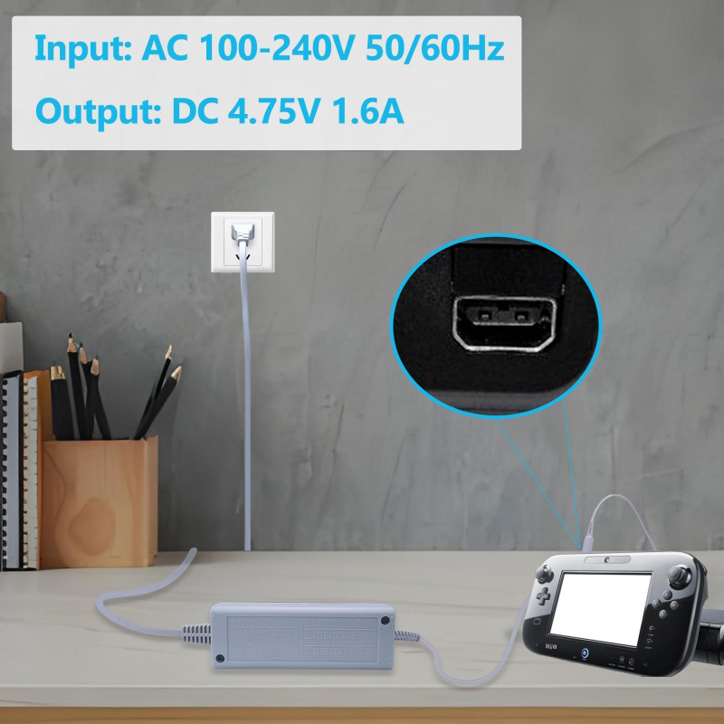 Charger For Wii U Gamepad Cont - đánh giá và giá Gaming Accessories White