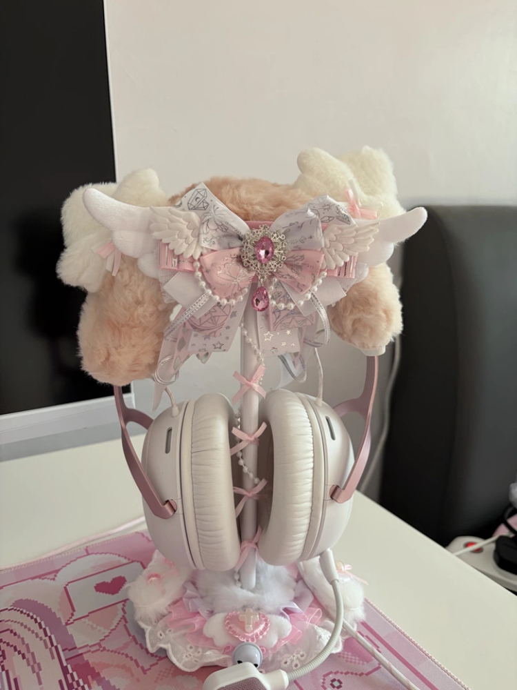 Cute Lace Headphone Stand Pink - đánh giá và giá Gaming Accessories Desk